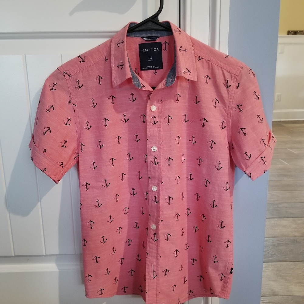 Boys Nautica M 10/12 button down short sleeve